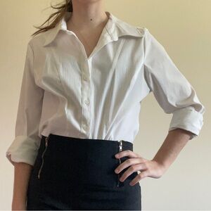 Apt 9 White Button Up Shirt Size Petite Large